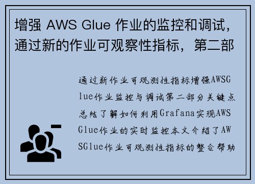 增强 AWS Glue 作业的监控和调试，通过新的作业可观察性指标，第二部分：使用 Grafana 